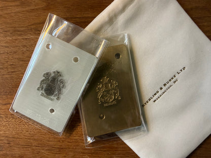 Josh Brass Engraving Die | Hand Carved for Engraved Stationery | Duncan Family Coat of Arms | Thank You Notes