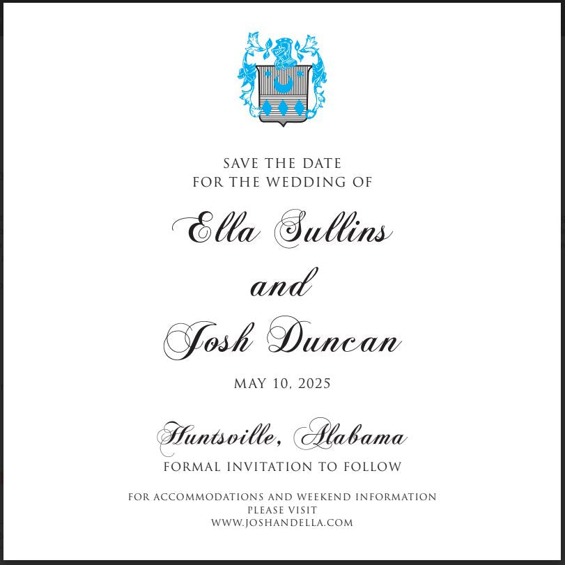 Josh Wedding Family Crest | Brass Engraving Plate | Hand Carved for Engraved Stationery