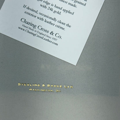 GIFT | Federal Blue Crossgrain Leather Notebook and Pen | Charing Cross Ltd. | Made in England