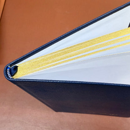 GIFT | Federal Blue Crossgrain Leather Notebook and Pen | Charing Cross Ltd. | Made in England