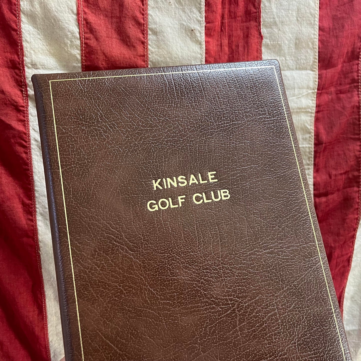 KINSALE GOLF CLUB Guests Book | 10 by 8 inches | Vertical | Padded Cover | Brown Buffalo Embossed Calf | Blank Pages | Charing Cross Made in England