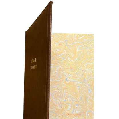 KINSALE GOLF CLUB Guests Book | 10 by 8 inches | Vertical | Padded Cover | Brown Buffalo Embossed Calf | Blank Pages | Charing Cross Made in England