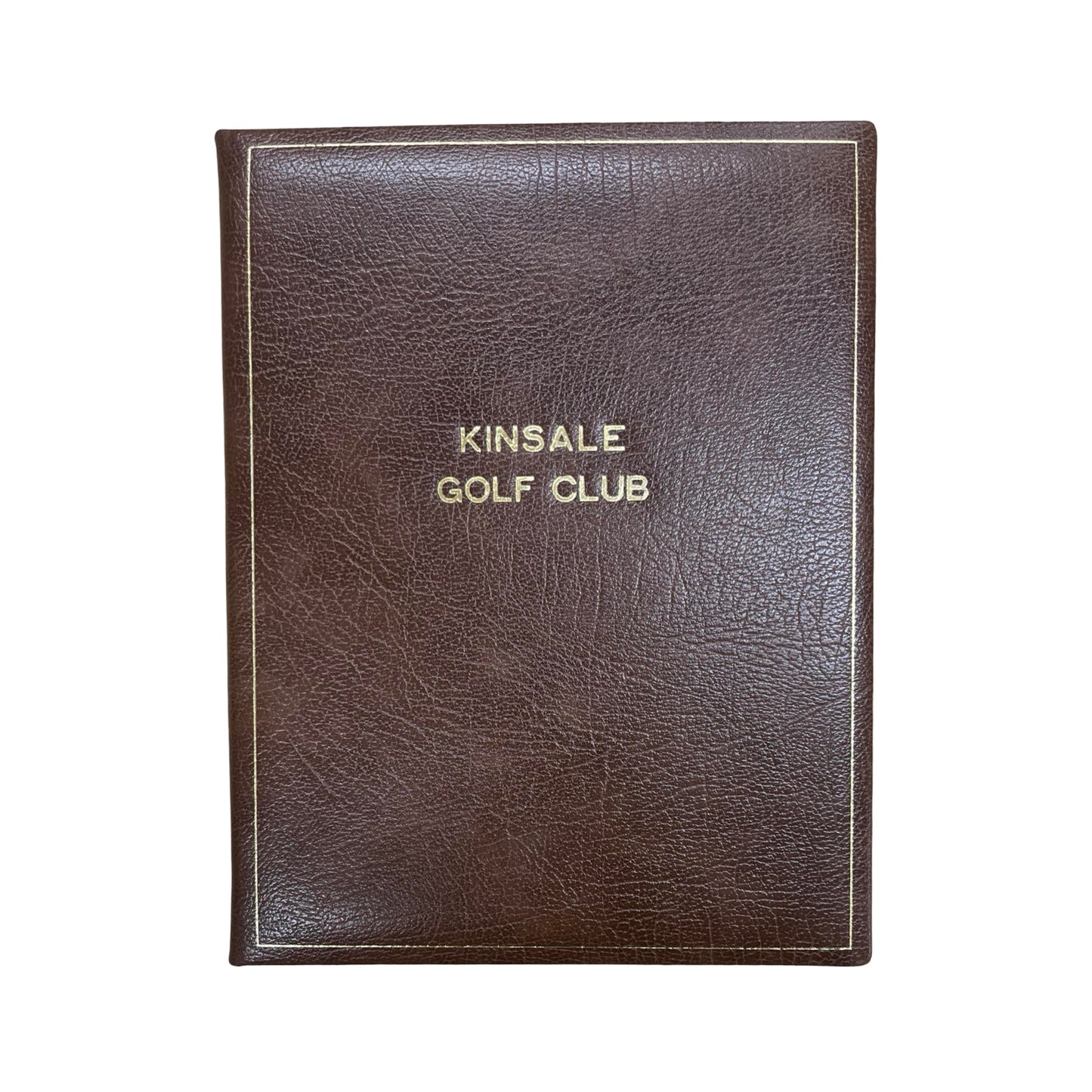 KINSALE GOLF CLUB Guests Book | 10 by 8 inches | Vertical | Padded Cover | Brown Buffalo Embossed Calf | Blank Pages | Charing Cross Made in England