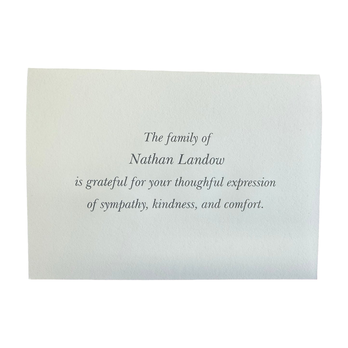 Bespoke Condolence Acknowledgement Informal Notes | Nathan Landow