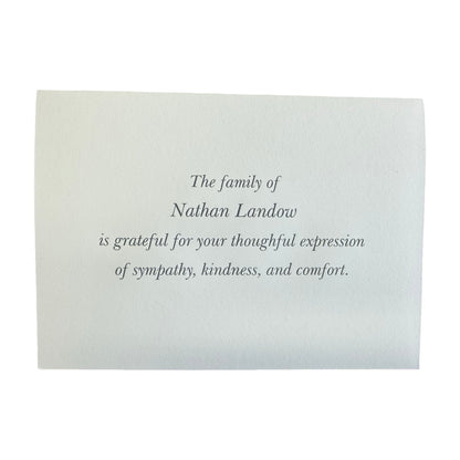 Bespoke Condolence Acknowledgement Informal Notes | Nathan Landow
