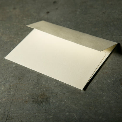 LAOS | Bespoke Stationery | Invitation Fold Over Cards & Envelopes | Gold Great Seal on Ecru