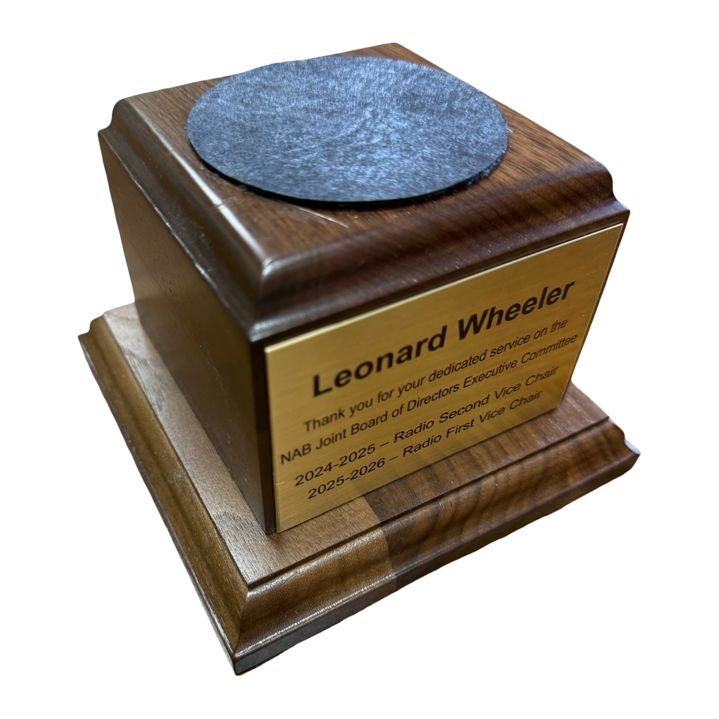 NAB |  2026 | Crystal Capitol Dome on Natural Walnut with Brass Plate