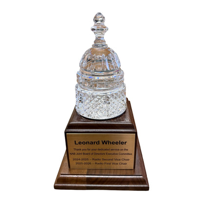 NAB |  2026 | Crystal Capitol Dome on Natural Walnut with Brass Plate