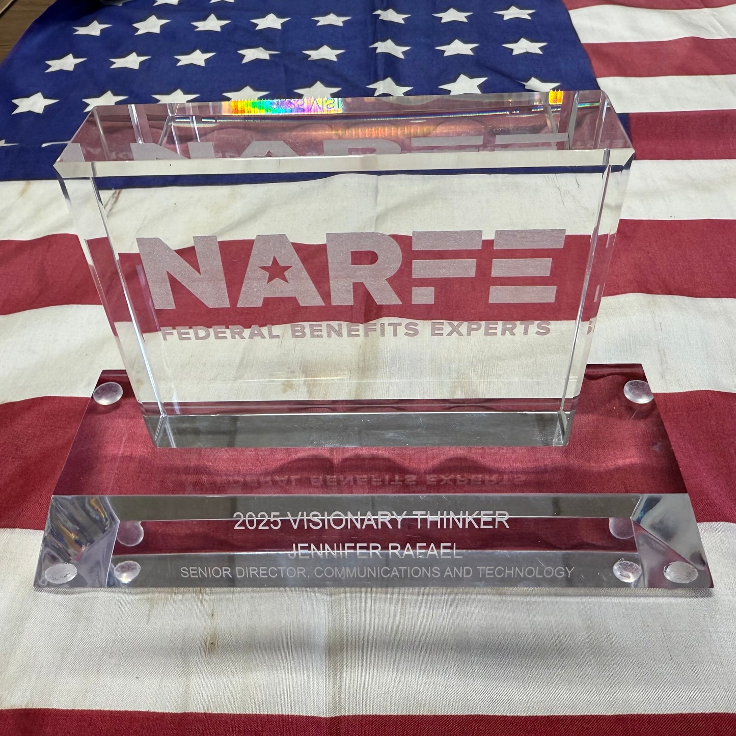 NARFE DEC. 2025 | Bespoke, Crystal NARFE on Clear Base Awards