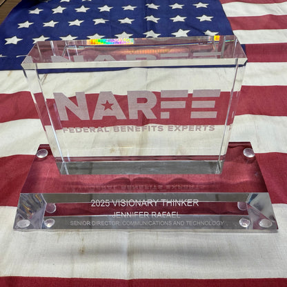 NARFE DEC. 2025 | Bespoke, Crystal NARFE on Clear Base Awards