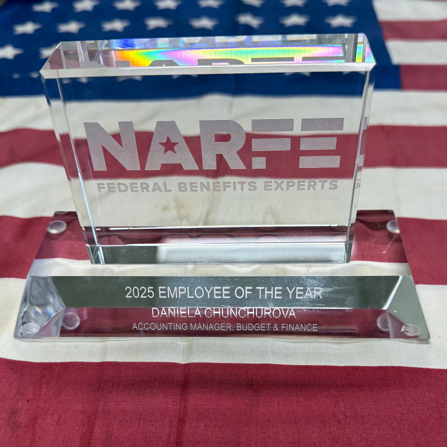 NARFE DEC. 2025 | Bespoke, Crystal NARFE on Clear Base Awards