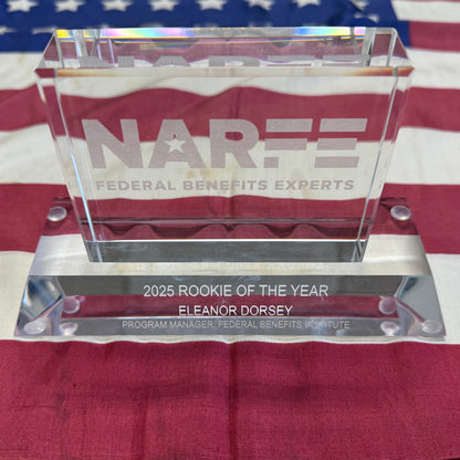 NARFE DEC. 2025 | Bespoke, Crystal NARFE on Clear Base Awards