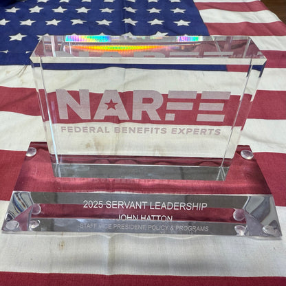 NARFE DEC. 2025 | Bespoke, Crystal NARFE on Clear Base Awards