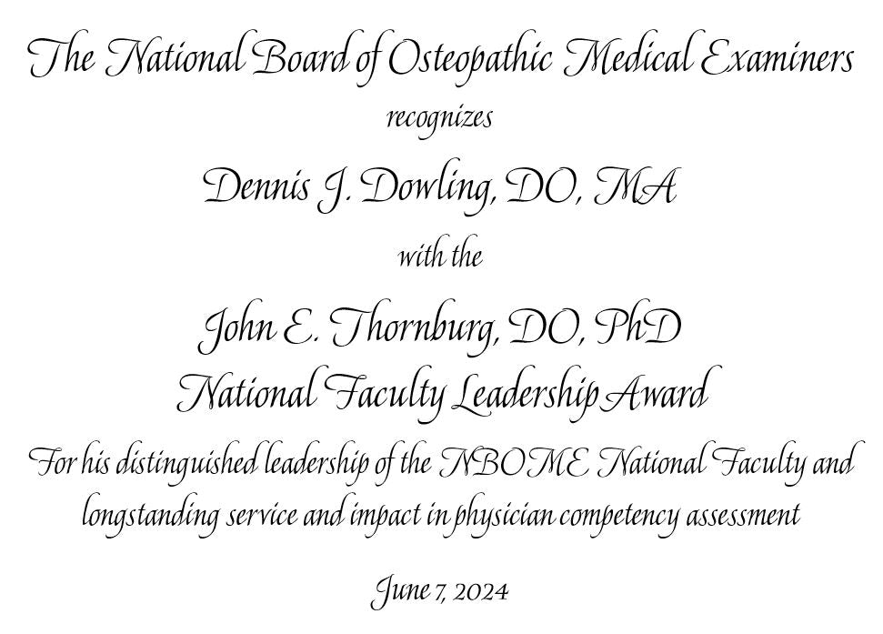 June 2024 | Bespoke Awards for NBOME