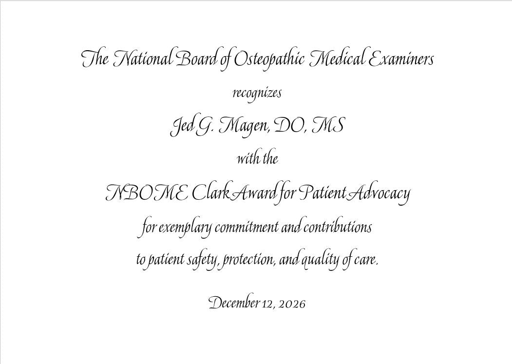 December 2026 | Bespoke Awards for NBOME | Pennsylvania