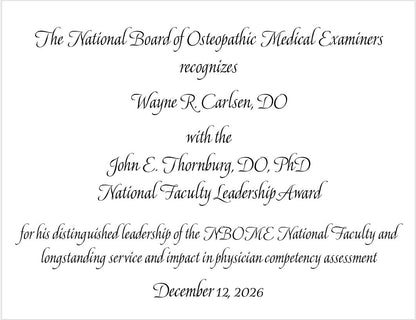 December 2026 | Bespoke Awards for NBOME | Pennsylvania