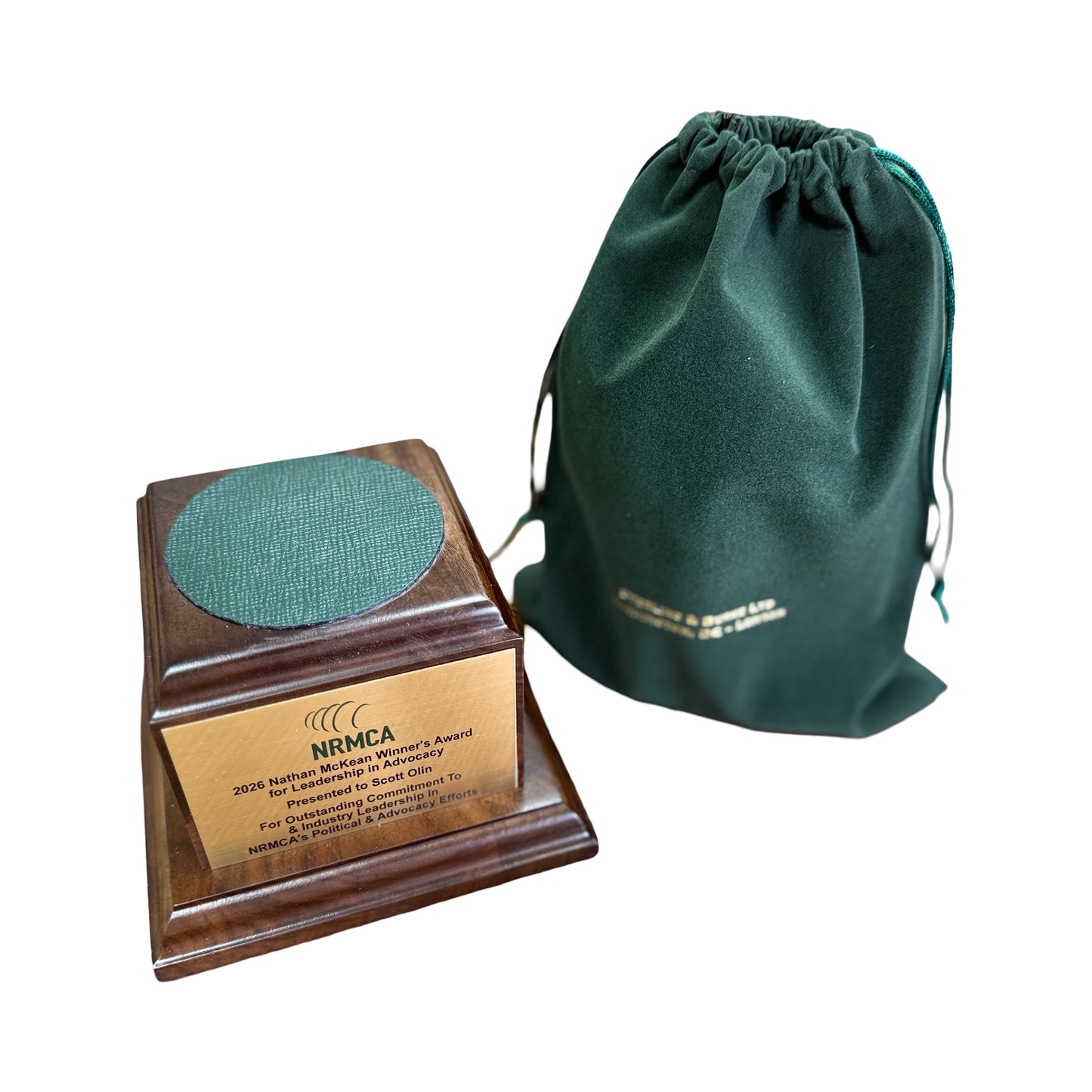 NRMCA | 2026 | Crystal US Capitol Dome Award with Engraved Plate on Natural Walnut Base