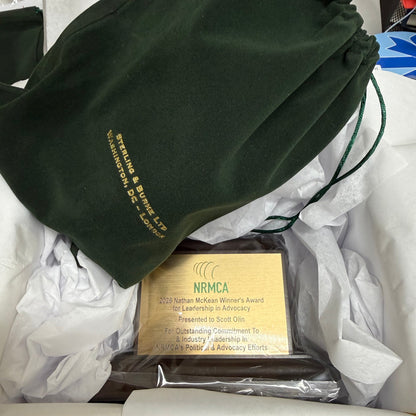 NRMCA | 2026 | Crystal US Capitol Dome Award with Engraved Plate on Natural Walnut Base