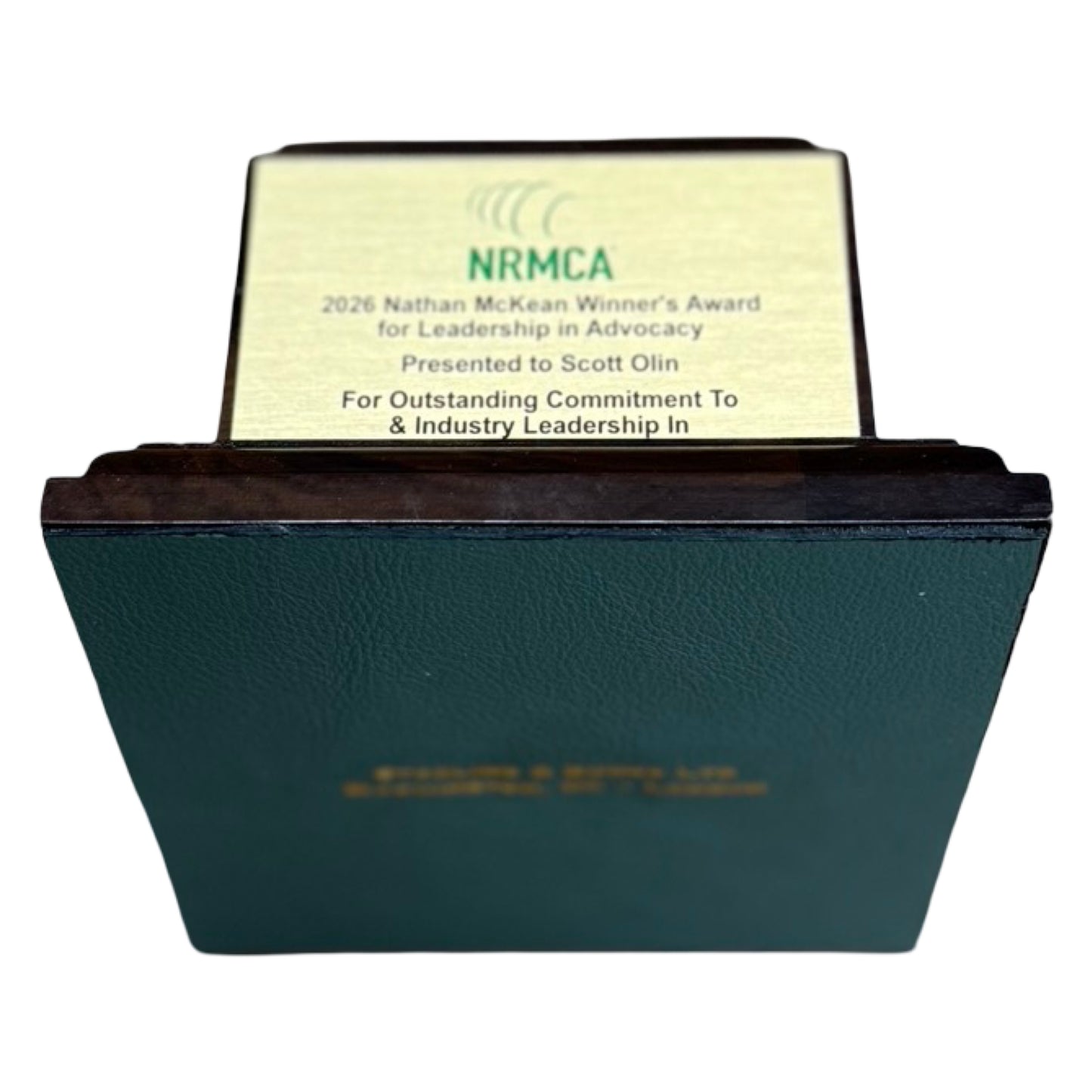 NRMCA | 2026 | Crystal US Capitol Dome Award with Engraved Plate on Natural Walnut Base