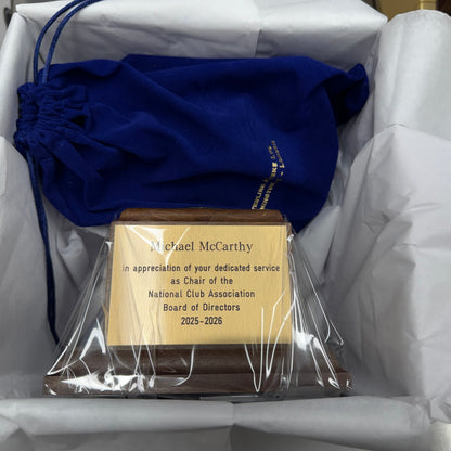 Waterford Crystal Capitol Dome Award on Walnut Base | Brass Plate Engraved | National Club Association | April 2026