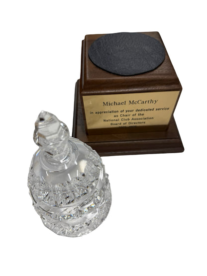 Waterford Crystal Capitol Dome Award on Walnut Base | Brass Plate Engraved | National Club Association | April 2026