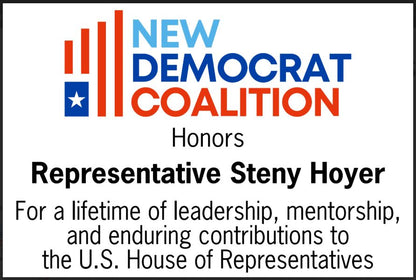 New Democrat Coalition | 2026 | Waterford Crystal Capitol Dome Award on Natural Walnut with Engraved Brass Plate