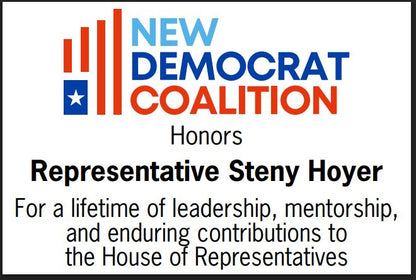 New Democrat Coalition | 2026 | Waterford Crystal Capitol Dome Award on Natural Walnut with Engraved Brass Plate