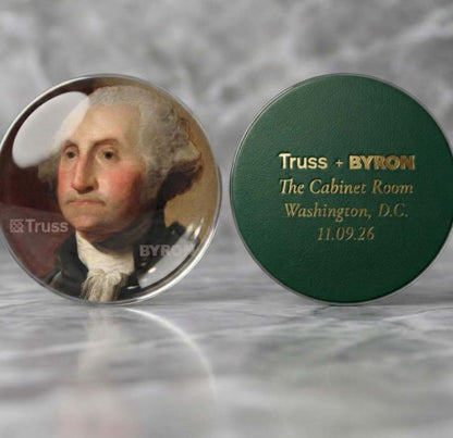 Old Ebbitt | 2026 | Bespoke George Washington | Crystal Dome Paperweight | Sterling & Burke