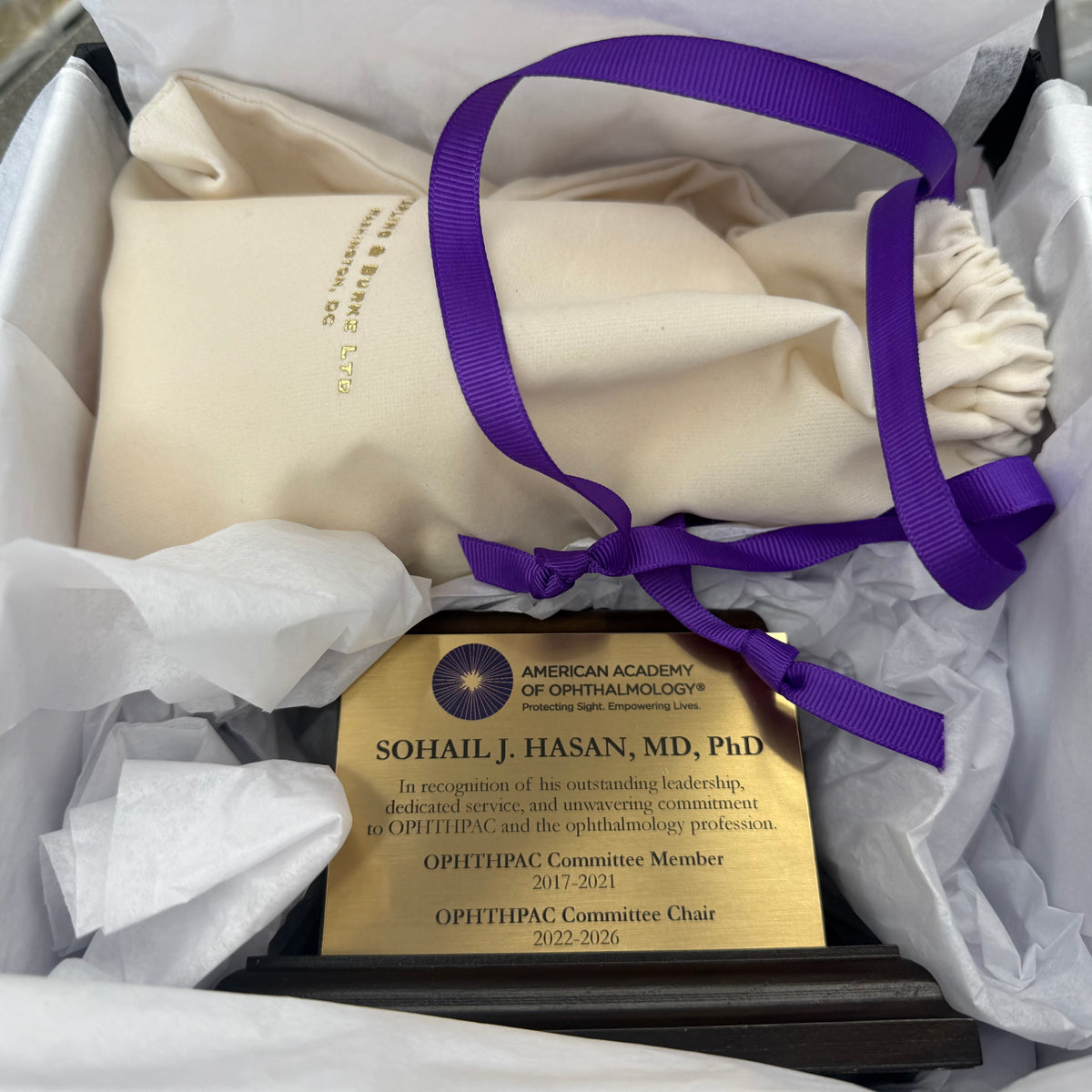 OPTHOMOLOGY | October 2026 AWARD | Capitol Dome Award with Engraved Plate on Natural Walnut Base