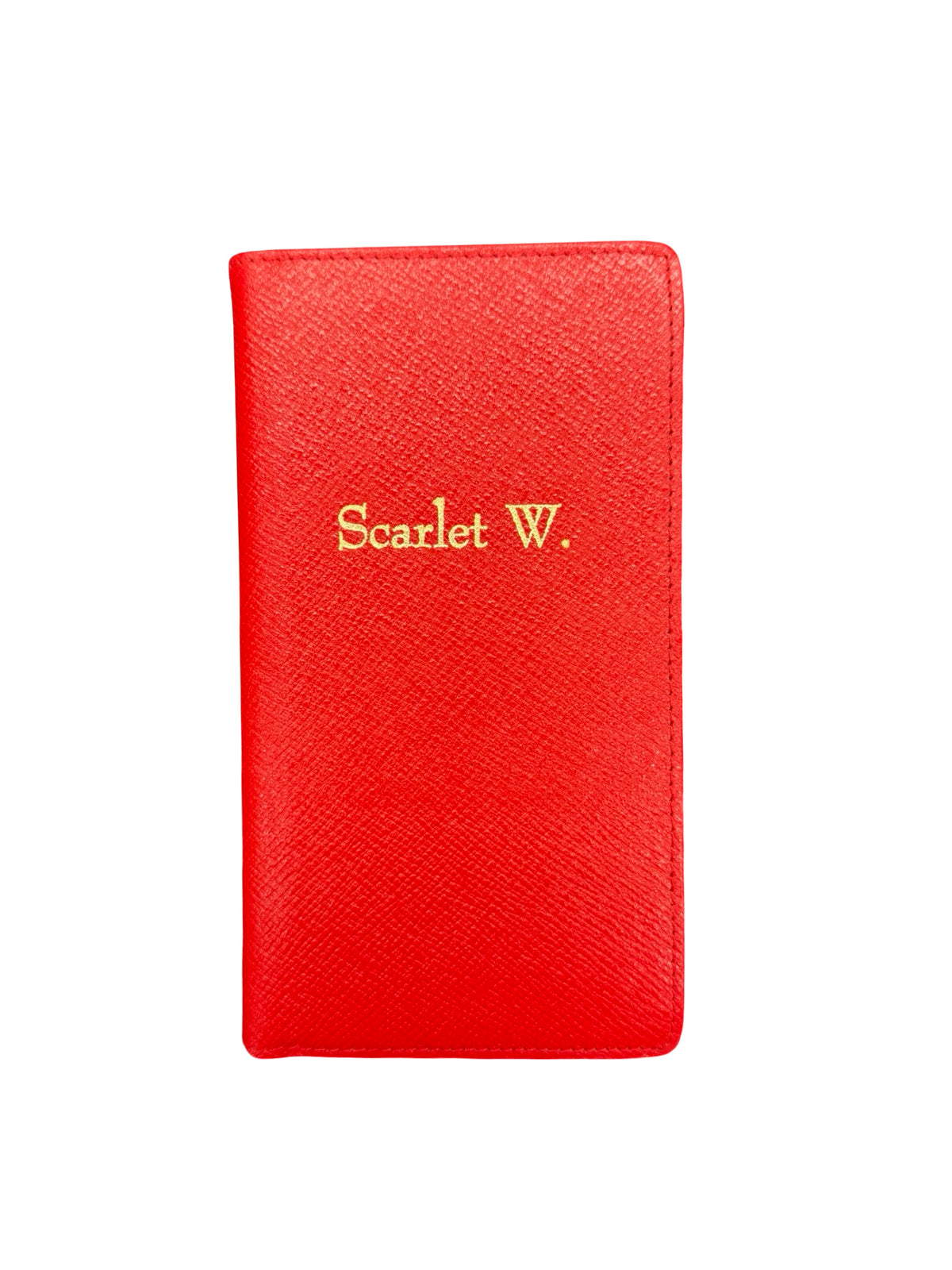 GIFT: Orange | Crossgrain Leather Cover Notebook | 6x3 | Gold Logo | N63RL | Made in England