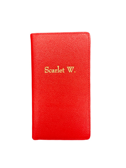 GIFT: Orange | Crossgrain Leather Cover Notebook | 6x3 | Gold Logo | N63RL | Made in England