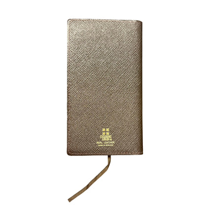 GIFT: Orange | Crossgrain Leather Cover Notebook | 6x3 | Gold Logo | N63RL | Made in England