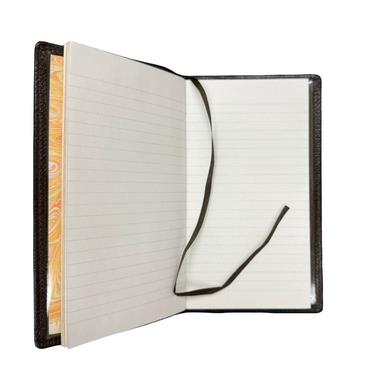 GIFT: Orange | Crossgrain Leather Cover Notebook | 6x3 | Gold Logo | N63RL | Made in England