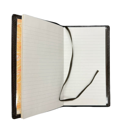 GIFT: Orange | Crossgrain Leather Cover Notebook | 6x3 | Gold Logo | N63RL | Made in England