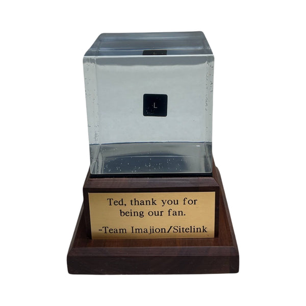 Ted, thank you for being our fan | Engraved Plate on Natural Walnut Base with Leather | Luxury, Archival Packaging