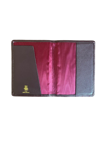 Gift: MM Passport Cover | Calf Leather | Bordeaux | Gold Initials | Made in England