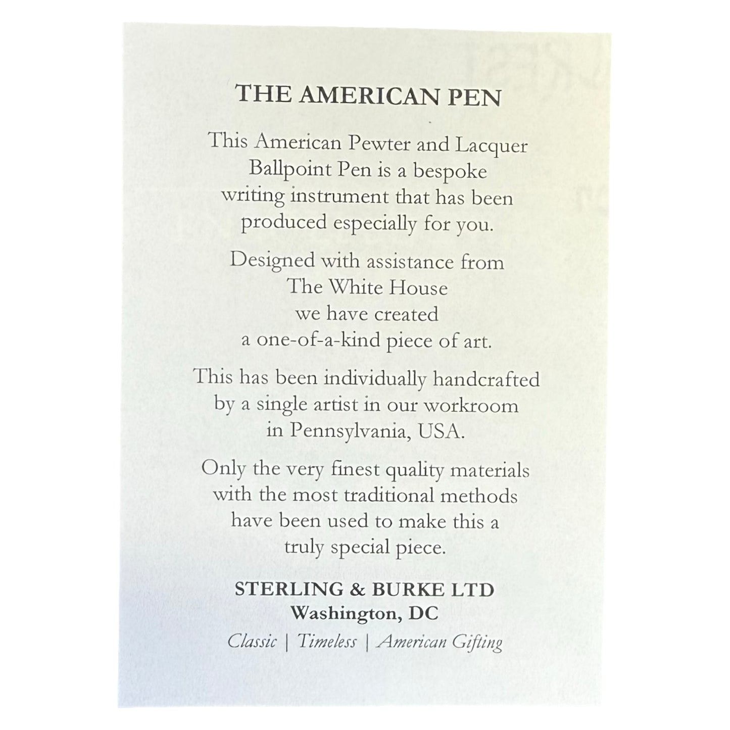 The American Signing Pen | Custom Presentation Box | Personalized