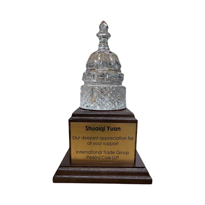 Perkins Coie | Waterford Capitol Dome Award with Engraved Plate