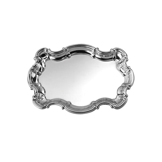 Pewter Tray Engraved | 6" - 9"  | Small Scalloped Edge Chippendale  Rectangular Tray | Solid Pewter | Made in USA