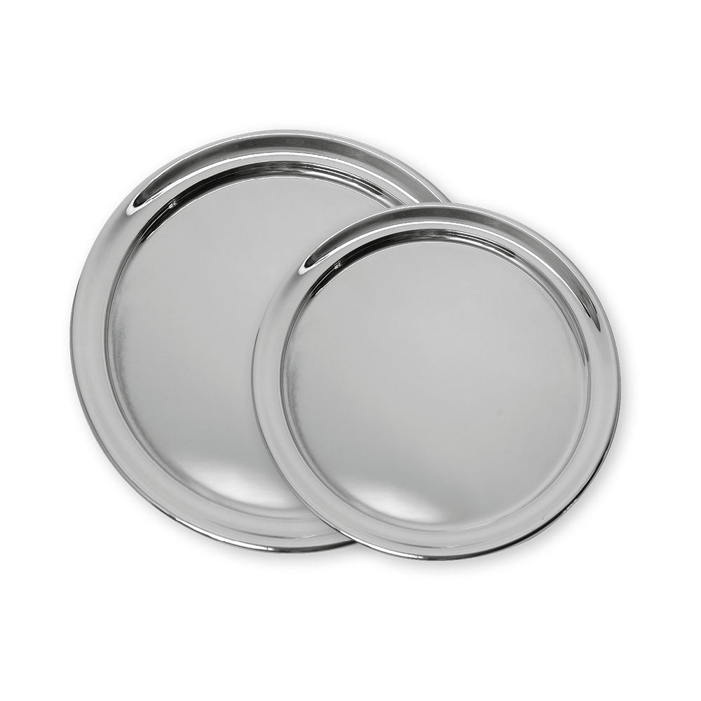 Pewter Tray Engraved | 11" and 13" Round Gallery Tray | Solid Pewter | Made in USA