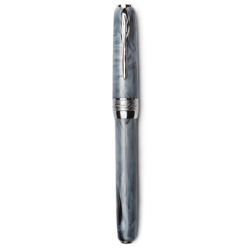 Pineider Pens | ROLLER BALL PEN | ROYAL BLUE Pen with Palladium (Silver) Trim  | 5.5" Length