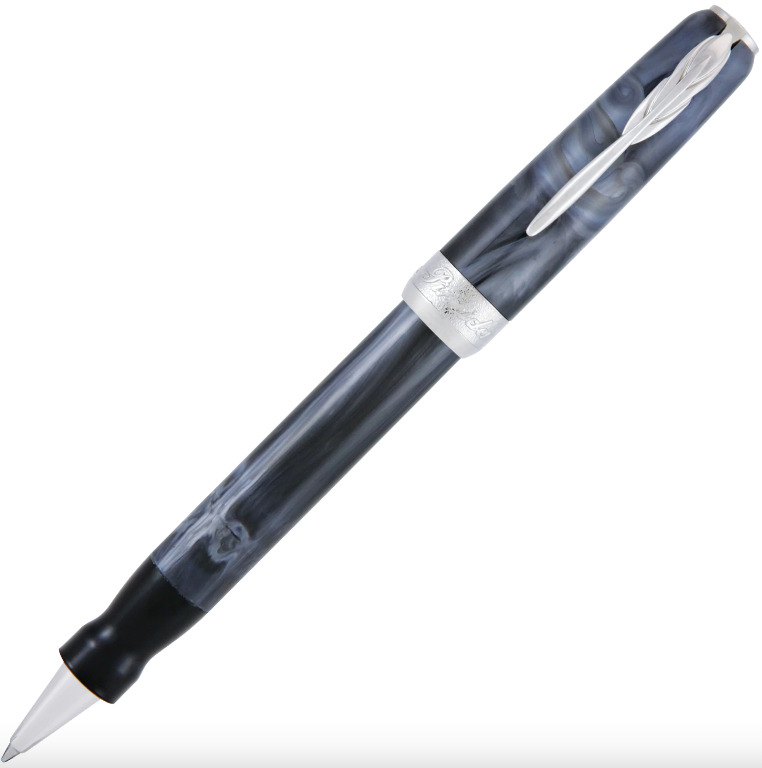 Pineider Pens | ROLLER BALL PEN | ROYAL BLUE Pen with Palladium (Silver) Trim  | 5.5" Length