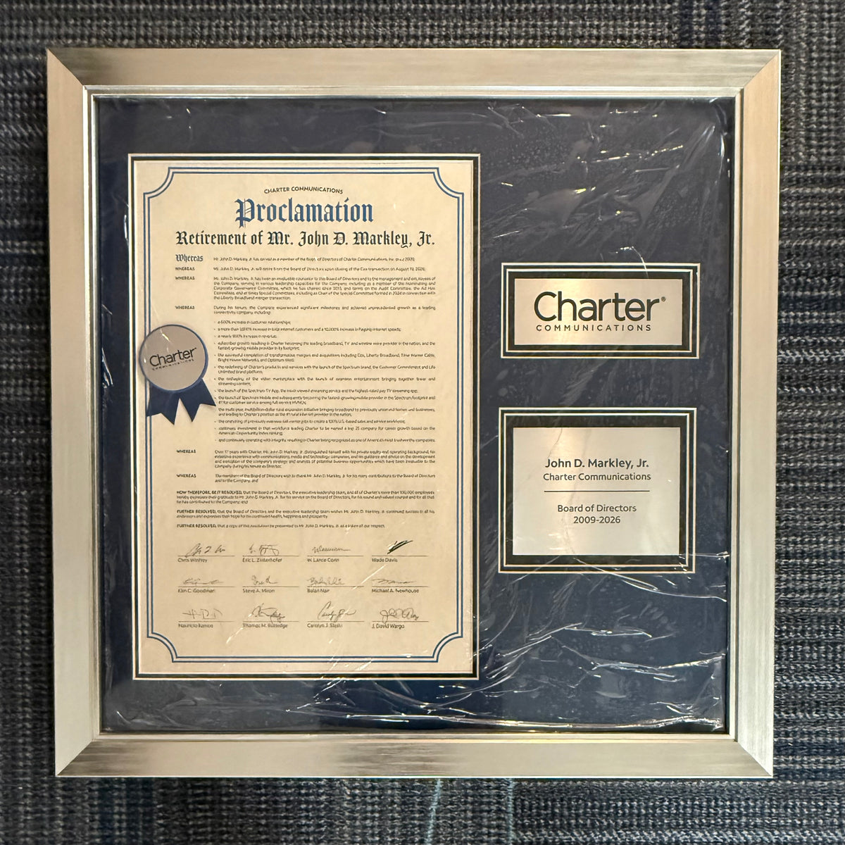 September 2026 | Bespoke Framed Award / Proclamation