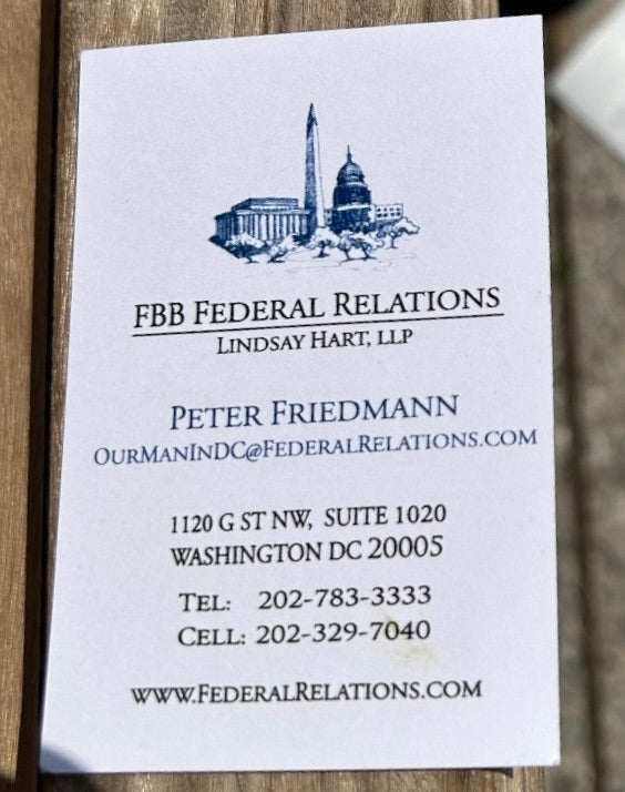 Federal Relations | Business Card Proof | Washington, DC | Deposit