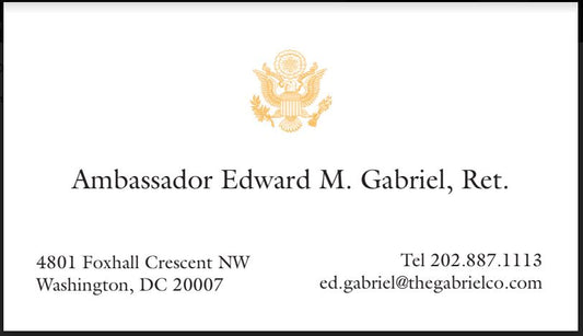 Ambassador Gabriel | Engraved Stationery | Business Card