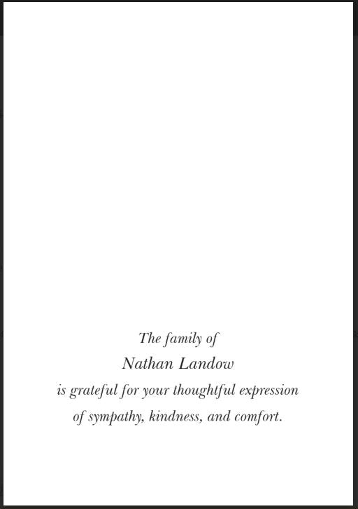 Bespoke Condolence Acknowledgement Informal Notes | Nathan Landow