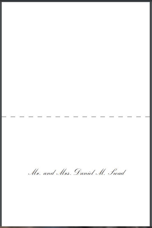 Bespoke Stationery | Lesmes - Swad | Wedding Informal Notes with Blank Envelope | Finest Quality | Hand Engraved | 200 Sets