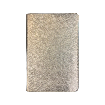 Gift: SOPHIA | Refillable Notebook | 8 by 6 inch | Gold Crossgrain Leather | Silk Lining | Made in England