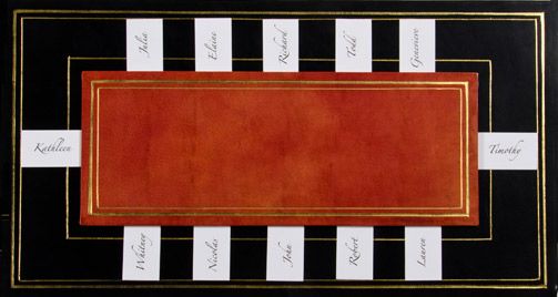 Leather Table Planner | Residential Size | Place Arranger with Gold Tooling | 8 by 14" | Custom Production | Made in USA