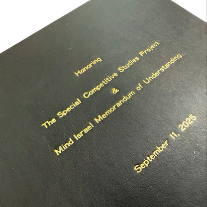 Goodstone | Custom Signing Folder | Black Bonded Leather | Double Sided | Five Lines of Text
